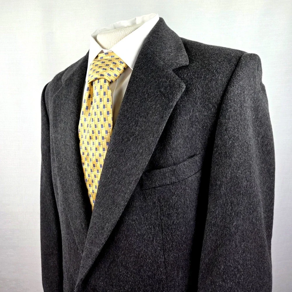 J.G. Hook‎ Cashmere Blend Blazer Men's 42R Charcoal Gray Jacket Old Money Preppy